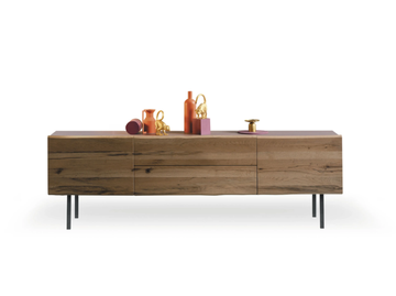 TWINS - Contemporary style wooden sideboard with mirrored door with drawers by Devina Nais - view 2